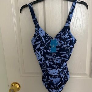 CUPSHE Navy & Light Blue Floral One-Piece Swimsuit